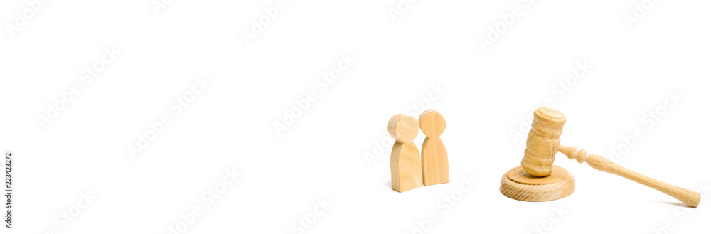 The trial of cases in court, the resolution of a dispute between two people. Business relations, ascertaining the ownership of property. Litigation. Two men and a hammer of the judge banner The trial of cases in court, the resolution of a dispute between two people. Business relations, ascertaining the ownership of property. Litigation. Two men and a hammer of the judge banner