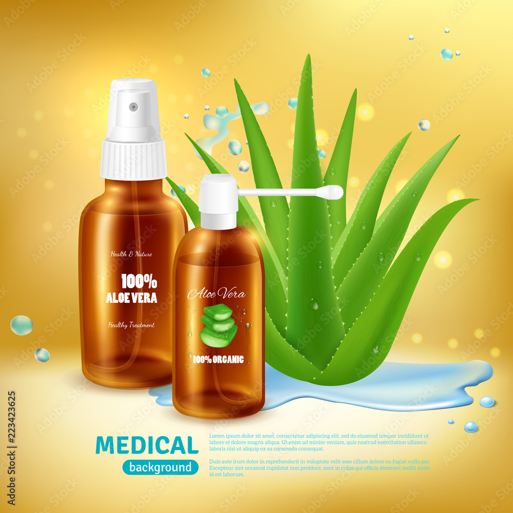Aloe Medical Spray Background Aloe Medical Spray Background