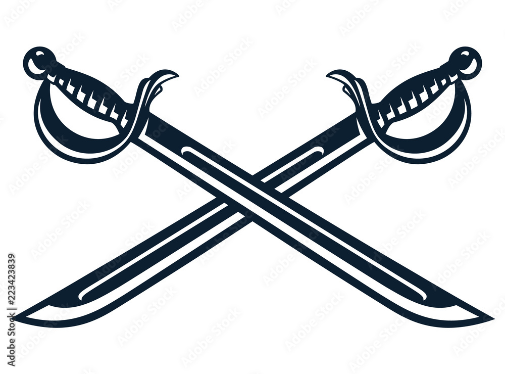 Crossed swords Royalty Free Vector Image - VectorStock