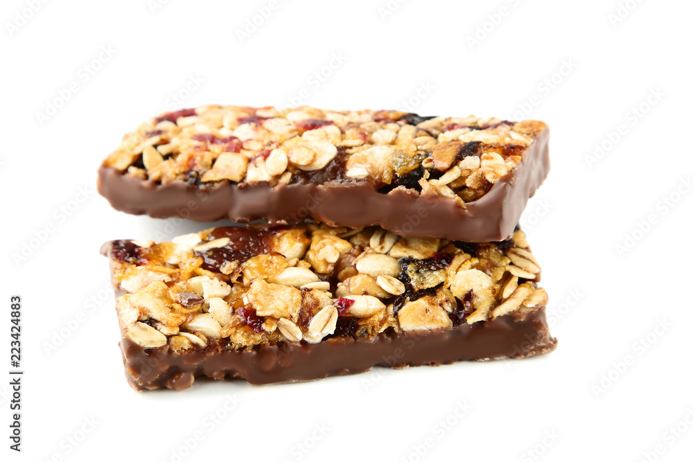 Granola bars isolated on white background Granola bars isolated on white background