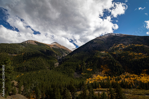 Clouds Over Mountain Pass in Fall