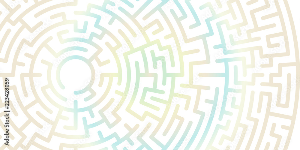 Background with graphic abstract geometry labyrinth pattern. Gradient maze circle. Gradient labyrinth. Maze symbol. Background with graphic abstract geometry labyrinth pattern. Gradient maze circle. Gradient labyrinth. Maze symbol.