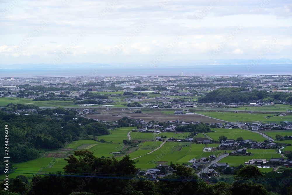 八面山から中津平野 八面山から中津平野