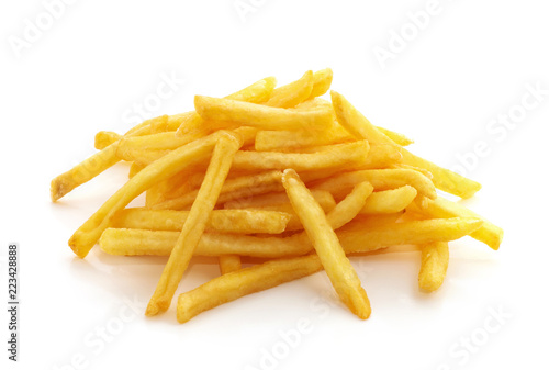 potato fry on white isolated background