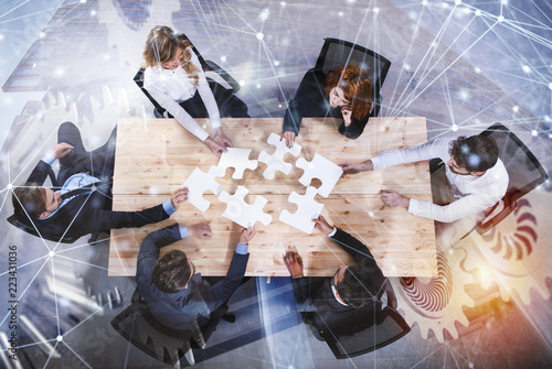 Canvas Print Teamwork of partners