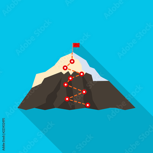 Isolated object of mountaineering and peak symbol. Set of mountaineering and camp vector icon for stock.