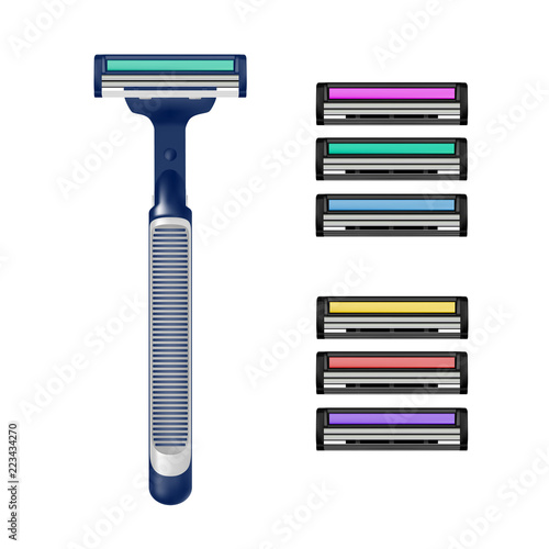 Shaving machine in vector on white background.Magazine for razor vector illustration.