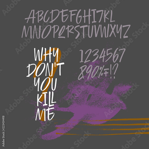 Handwritten condensed brush font