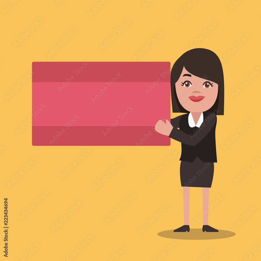 Flat design business Vector Illustration concept template copy space text for Ad website esp isolated 3d isometric. Female Human in Uniform Standing Holding Blank Board Presenting Reporting Flat design business Vector Illustration concept template copy space text for Ad website esp isolated 3d isometric. Female Human in Uniform Standing Holding Blank Board Presenting Reporting