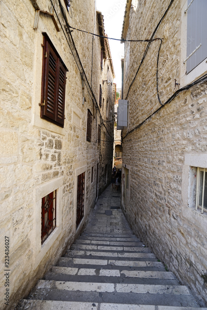 Small street in old town in Europe