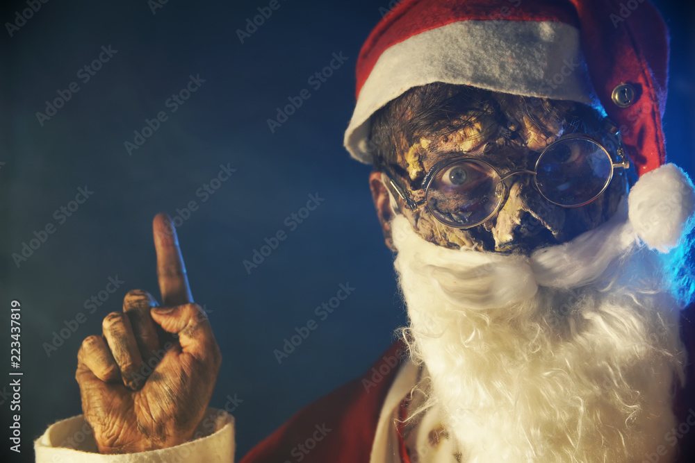 zombie Santa on dark background Stock Photo | Adobe Stock