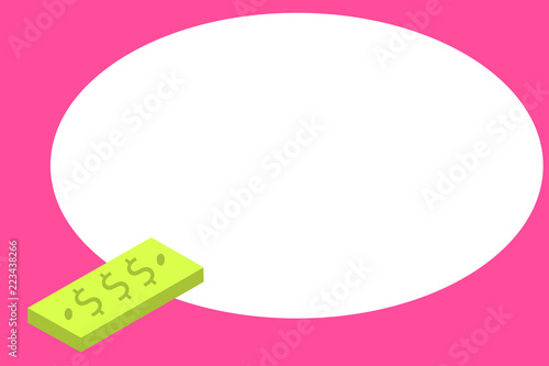 Flat design business Vector Illustration Empty template esp isolated Minimalist graphic layout template for advertising. Unit of Currency Dollar Sign on Rectangular Bar Marketing Paper Money Bill