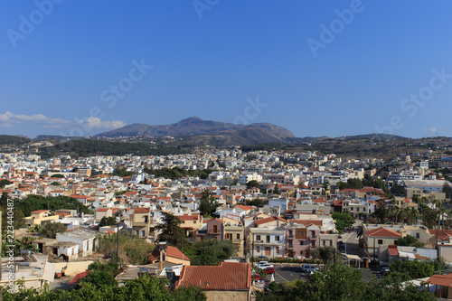 Panoramic view to Rethymno from Fotezza. The Fortezza is the citadel of the city of Rethymno in Crete, Greece.