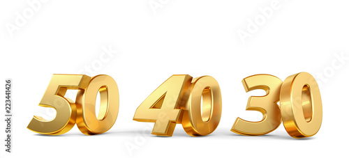 50 40 30 golden bold number...