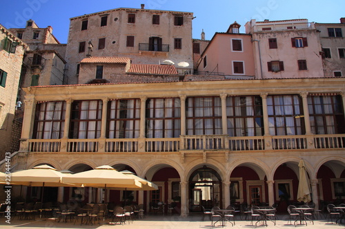 Croatia, Šibenik - a Renaissance town hall of Šibenik dating back to the 16th century with a magnificent loggia with nine arcades.