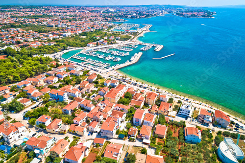 City of Zadar waterfront aerial summer view photo
