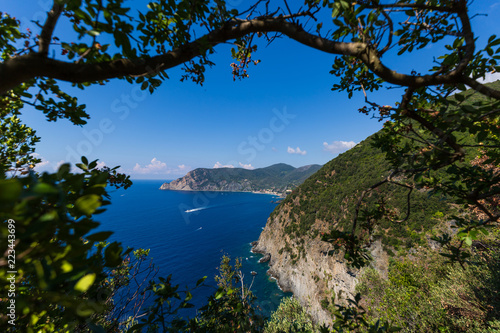 trails on the cliffs-ligury-italy