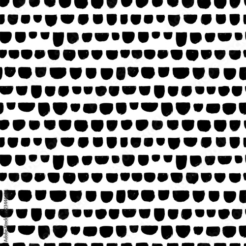 Hand drawn scallop seamless pattern. Hand drawn vector ornament. 