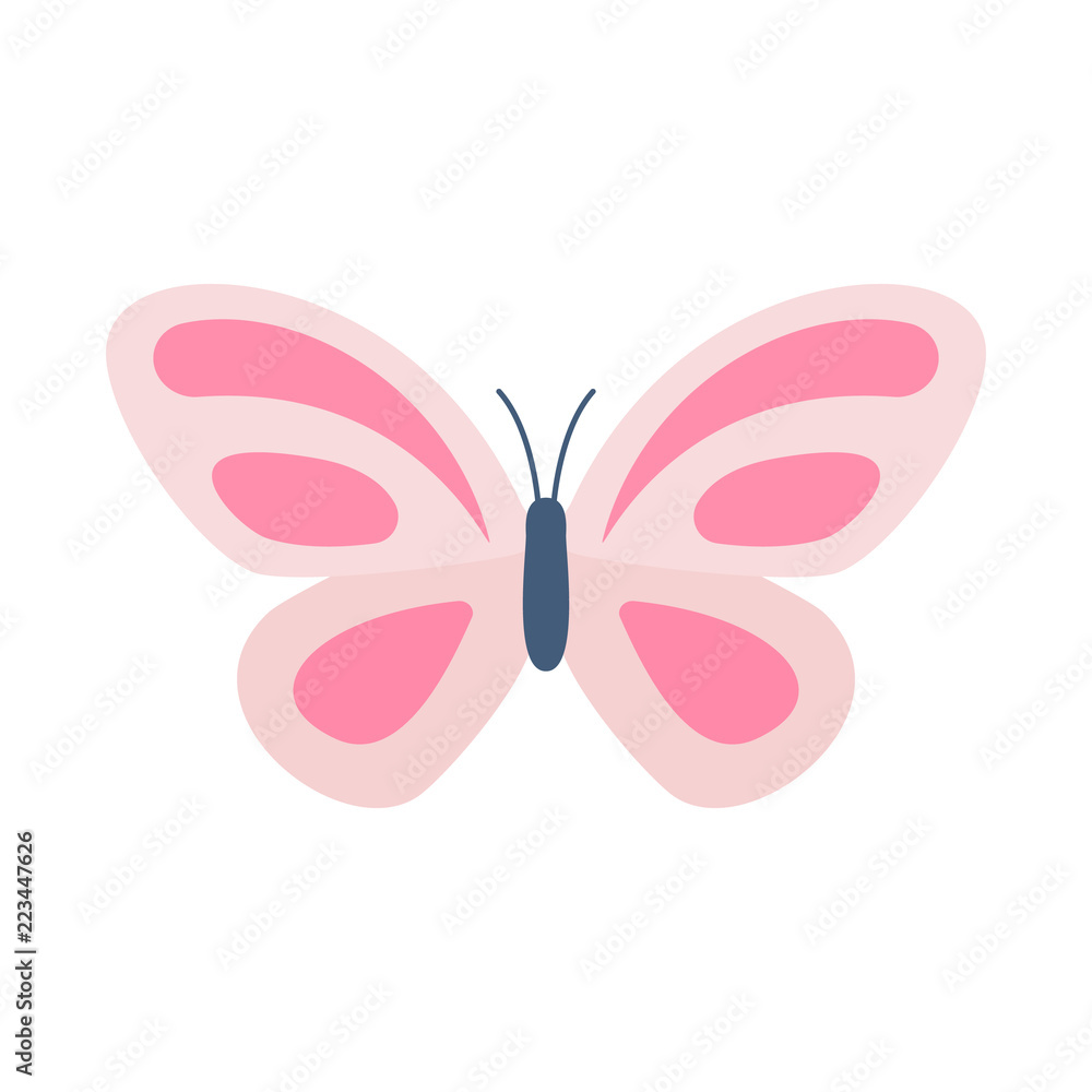 Butterfly with pink crayons Butterfly with pink crayons
