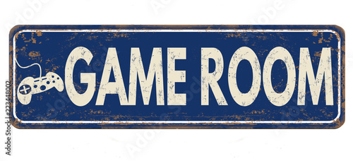 Game room vintage rusty metal sign