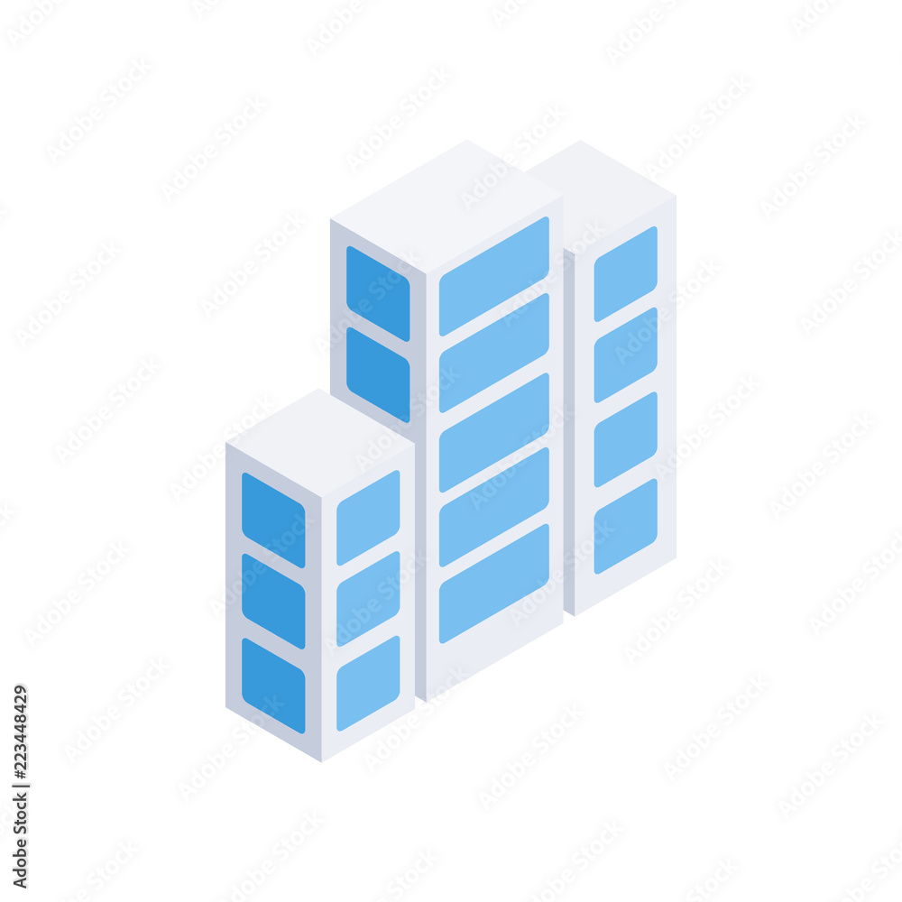 Multi-storey building. isometric style Multi-storey building. isometric style