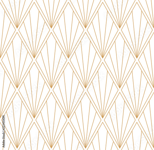 Vector Square Art Deco Pattern. Seamless Abstract Background. Geometric Vintage Style Texture.
