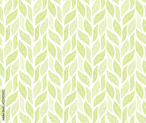Fototapeta Naklejka Na Ścianę i Meble -  Geometric leaves vector seamless pattern. Abstract vector texture. Leaf background.