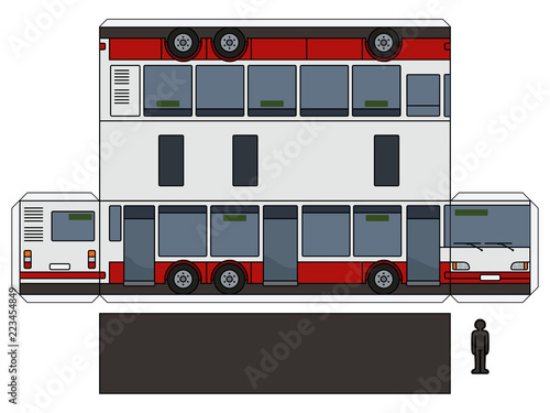 The simple vector paper model of a long city bus