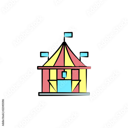 circus tent colored icon. Element of colored circus icon for mobile concept and web apps. Color circus tent icon can be used for web and mobile