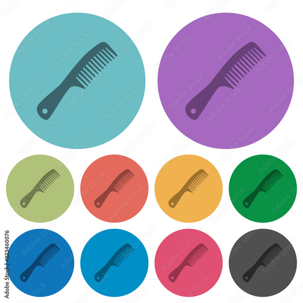 Comb with handle color darker flat icons Comb with handle color darker flat icons