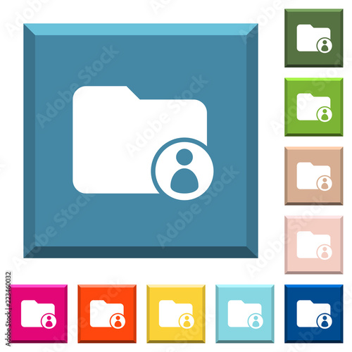 Directory owner white icons on edged square buttons