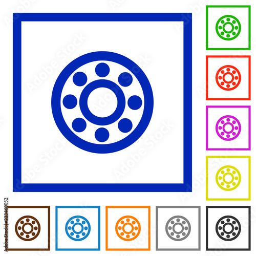 Bearings flat framed icons
