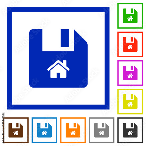 Start file flat framed icons