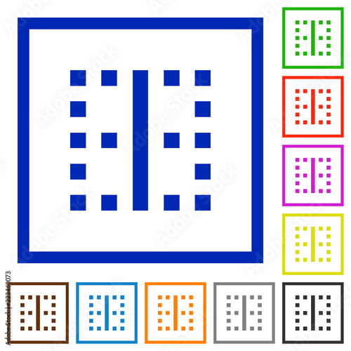 Vertical border flat framed icons