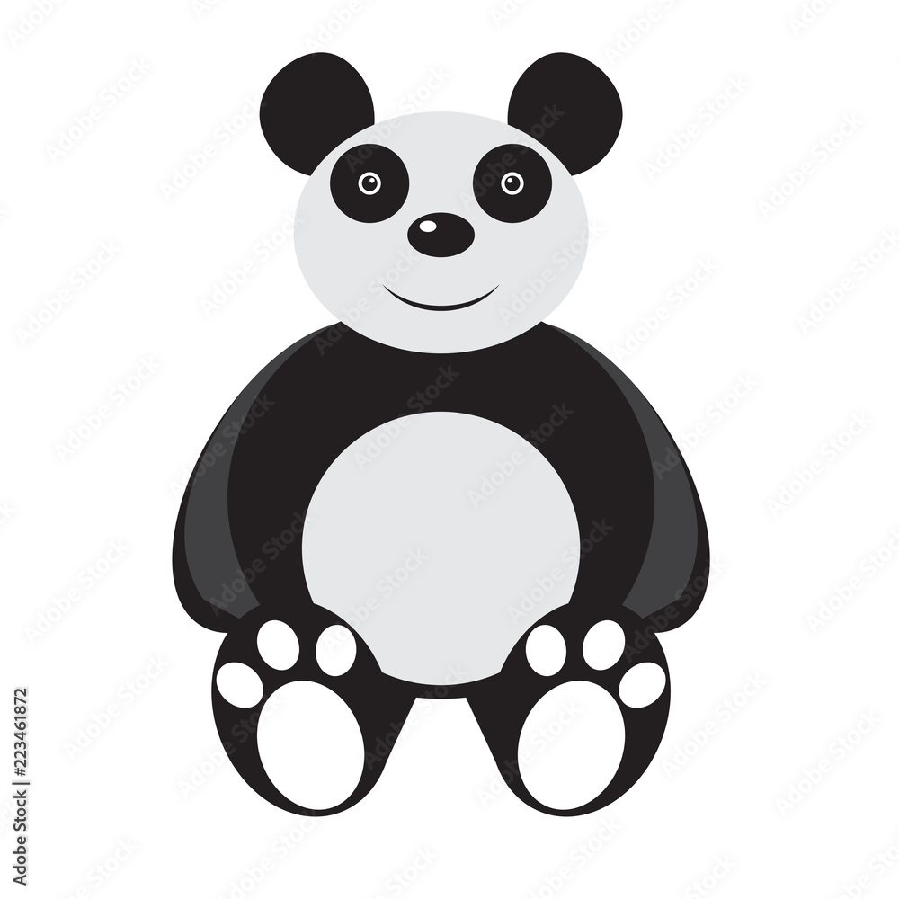 Naklejka premium Isolated stuffed panda toy