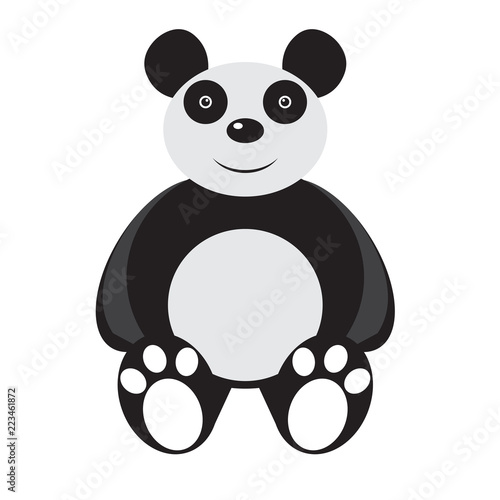 Isolated stuffed panda toy