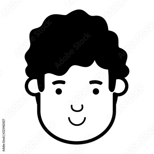 young man head avatar character
