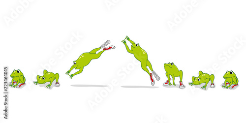 Frame-by-frame motion illustration and a jumping frog. Ideal for educational and cultural materials