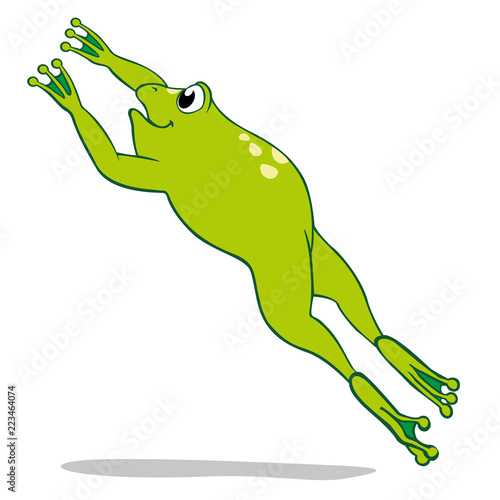 Illustration of a jumping frog. Ideal for educational and cultural materials