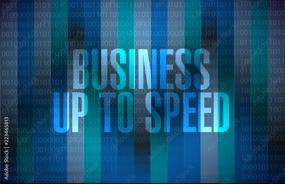 Business up to speed binary message concept
