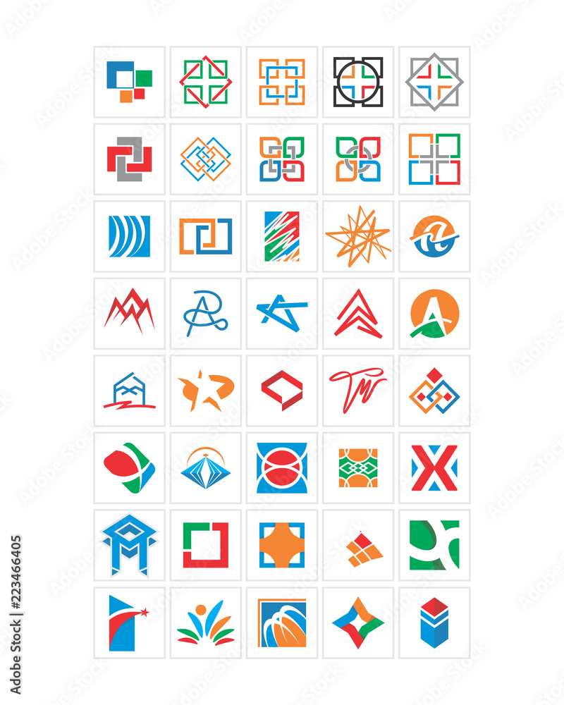 Fototapeta premium variation mixed abstract ornament image vector icon logo symbol set