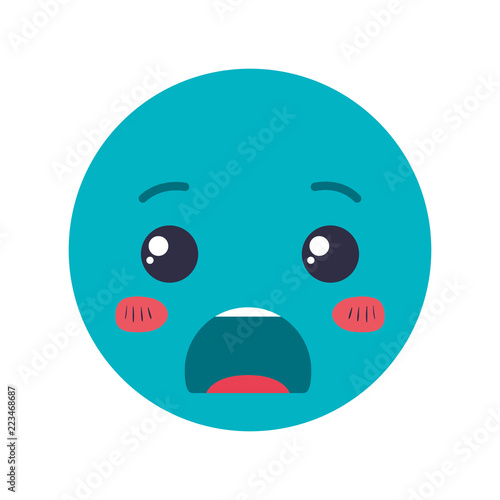 cartoon angry head kawaii character