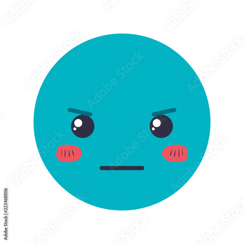 cartoon angry head kawaii character