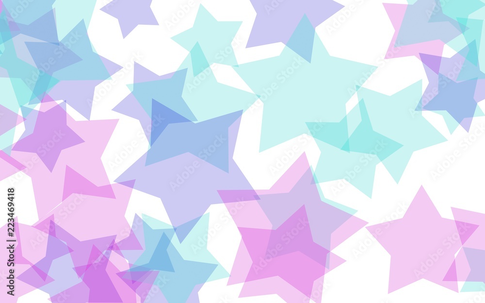 Multi Colored translucent stars on a white background. Red tones. 3D illustration Multi Colored translucent stars on a white background. Red tones. 3D illustration