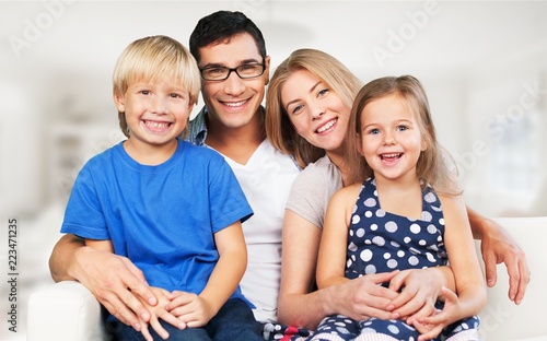 Beautiful smiling Lovely family indoors