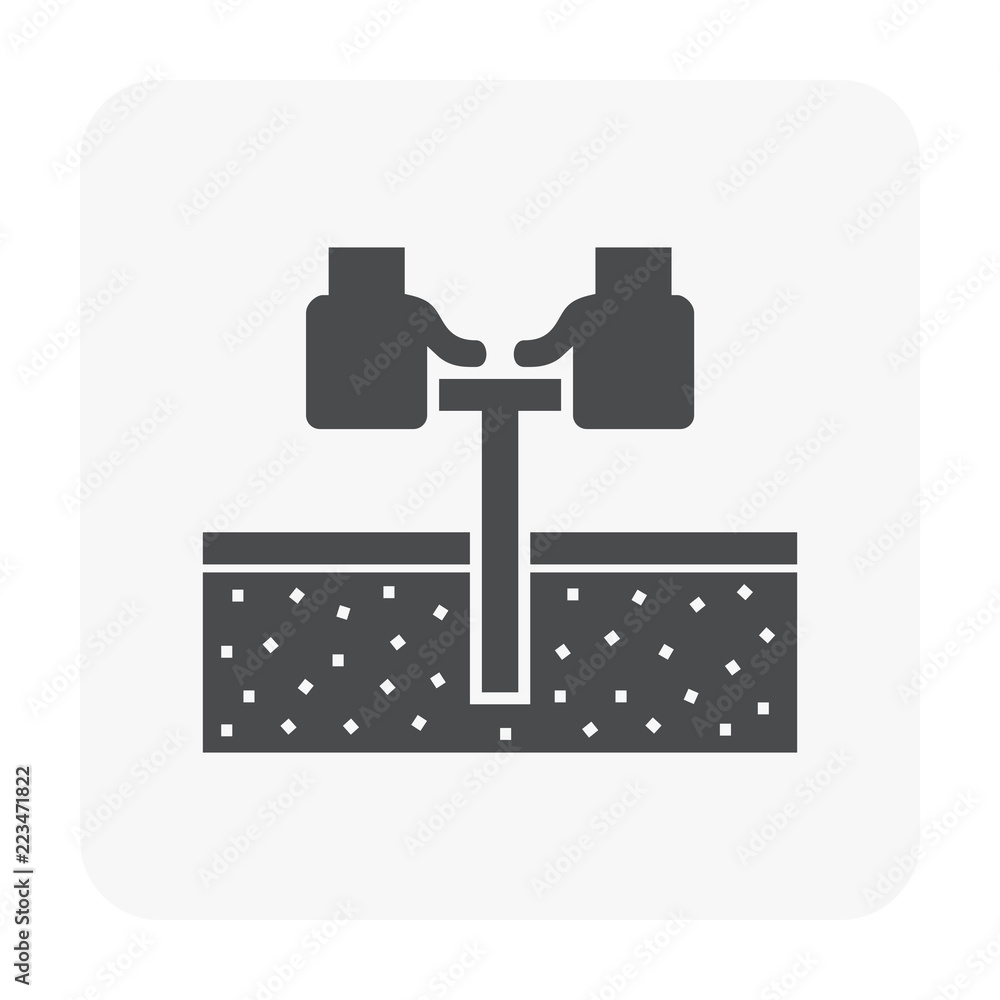 Soil sampling collecting vector icon. May called sample, sampler ...