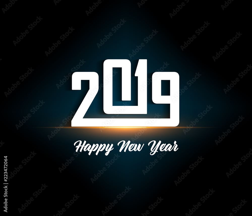 2019 Happy New Year greeting card. Vector design template. 2019 Happy New Year greeting card. Vector design template.