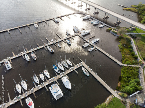 Marina and Bridge in Oriental, NC photo