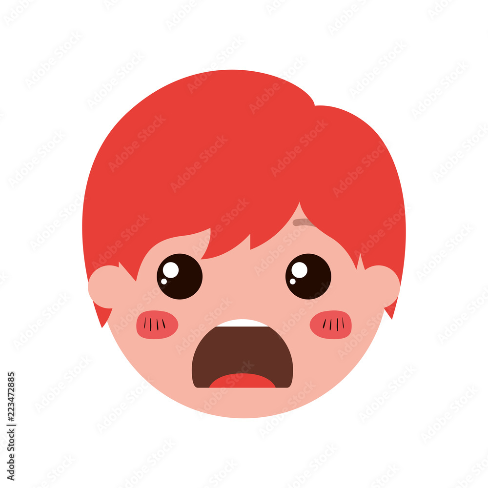 cartoon man angry head kawaii character cartoon man angry head kawaii character