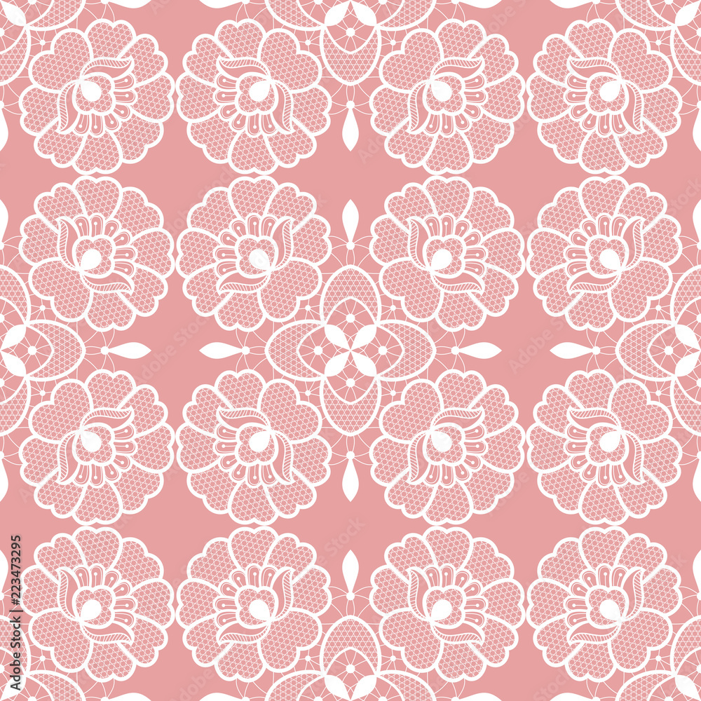 White floral lace seamless pattern White floral lace seamless pattern